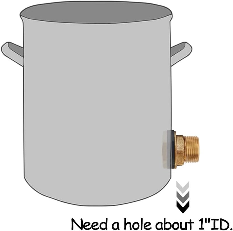 Uenede 2PCS Solid Brass Bulkhead Fitting 3/8" NPT Female x 3/4" Male Double Threaded Bulkhead Water Tank Connector - Image 3